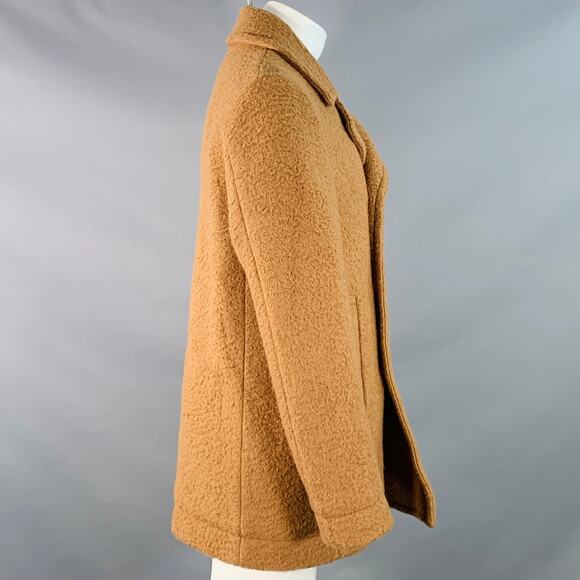 SIMON MILLER Size M Hyde Tan Textured Wool Cotton Peacoat - Picture 2 of 6